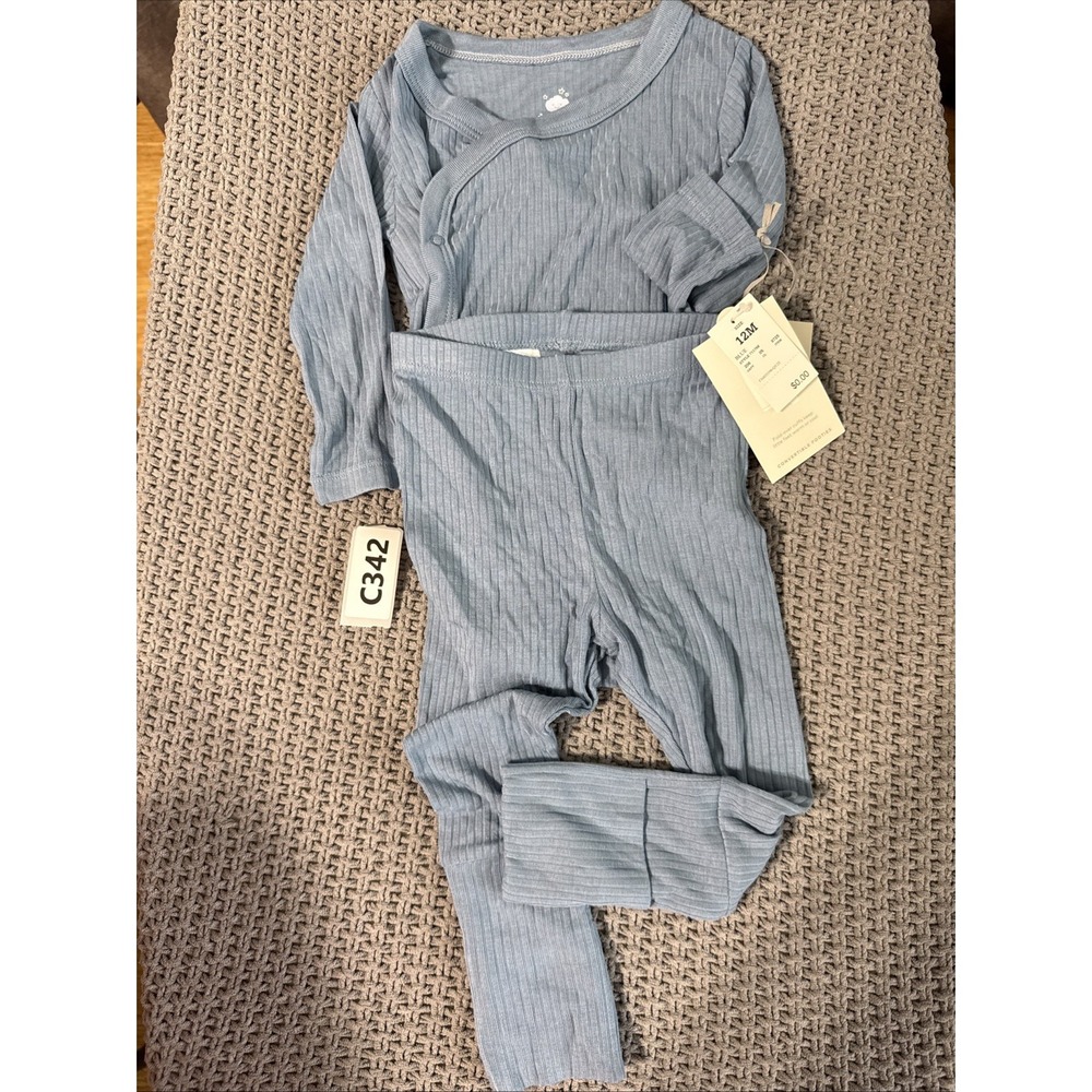 Cloud Island Two-Piece Pajama Blue Fold Over Cuff 12M NWT